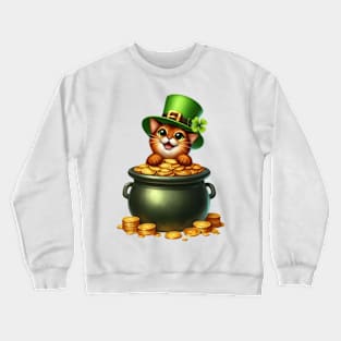 St Patricks Day Abyssinian Cat Crewneck Sweatshirt